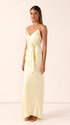Yasmeen Tie Front Maxi Dress - Yellow