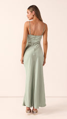 Yasmeen Tie Front Maxi Dress - Sage