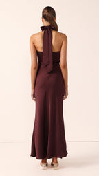 Grace Halter Maxi Dress - Chocolate