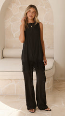 Taysha Tunic Top - Black