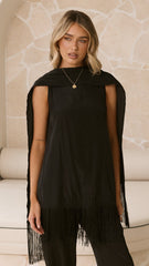 Taysha Tunic Top - Black