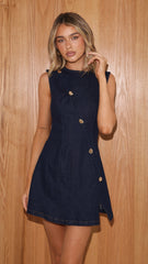 Carys Mini Dress - Dark Denim