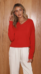 Sophie Knit Sweater - Red
