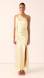 Halle One Shoulder Maxi Dress - Yellow