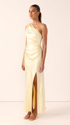 Halle One Shoulder Maxi Dress - Yellow