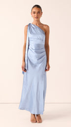 Halle One Shoulder Maxi Dress - Blue