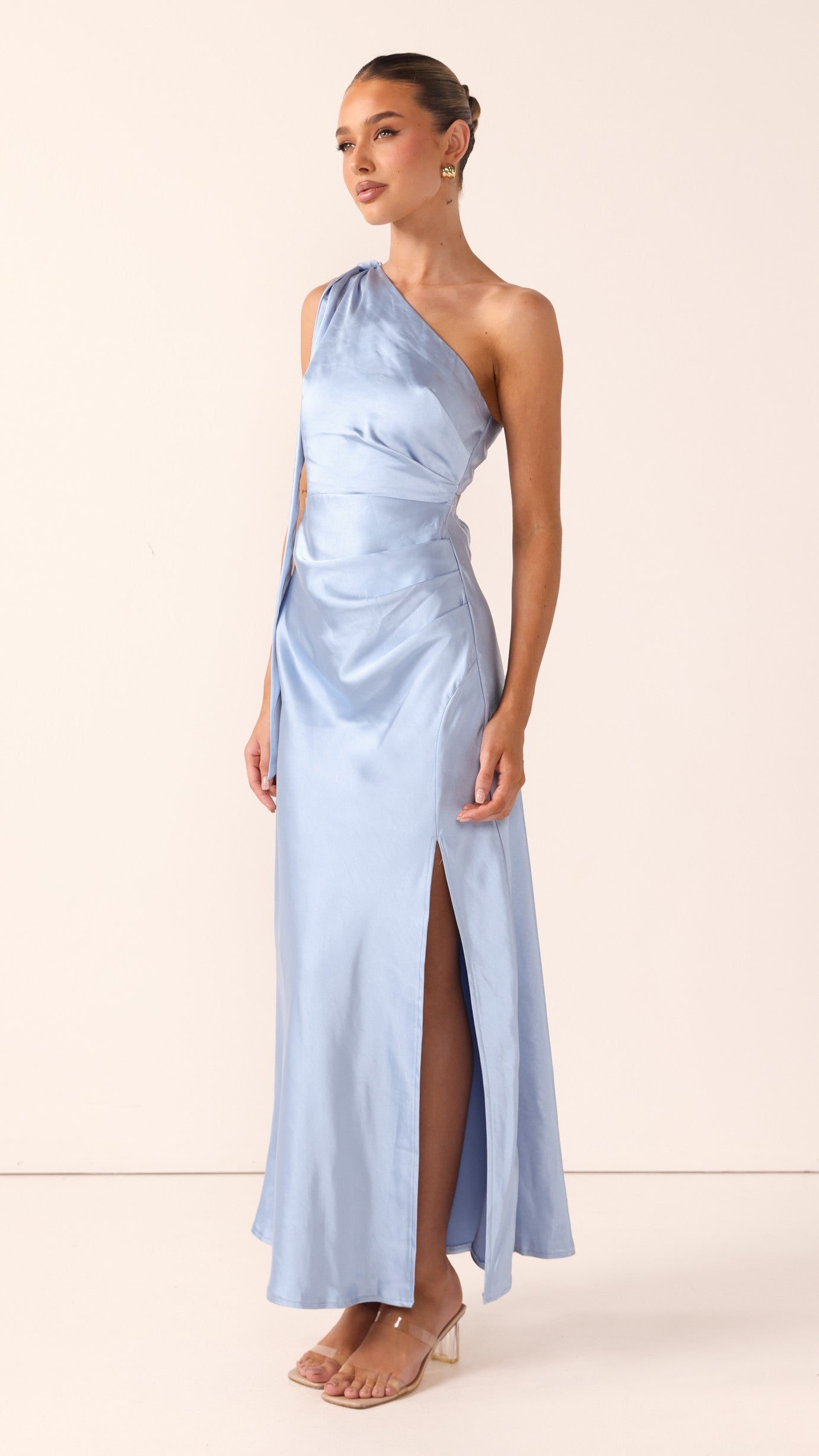 Halle One Shoulder Maxi Dress - Blue