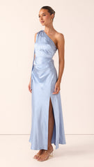 Halle One Shoulder Maxi Dress - Blue