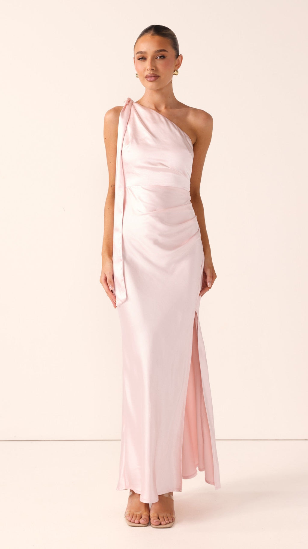 Halle One Shoulder Maxi Dress - Pink