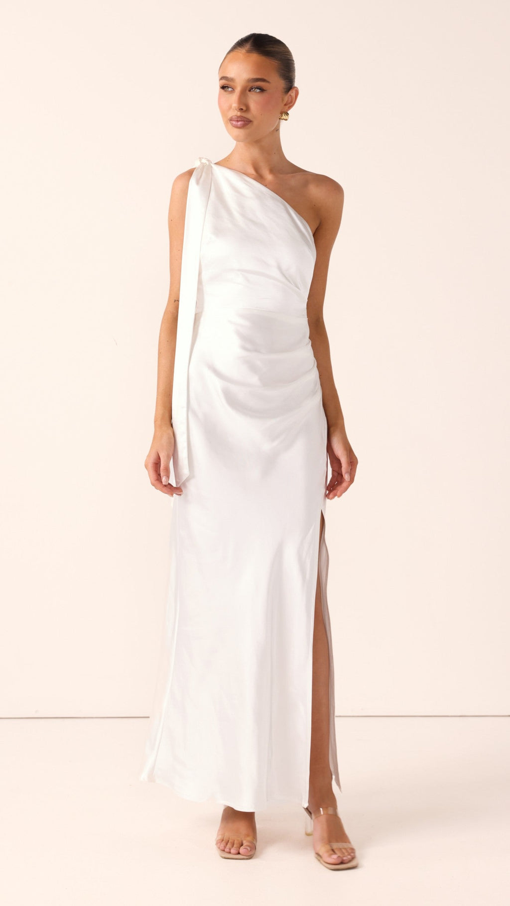 Halle One Shoulder Maxi Dress - Ivory