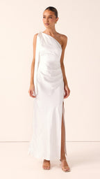 Halle One Shoulder Maxi Dress - Ivory