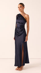 Halle One Shoulder Maxi Dress - Navy