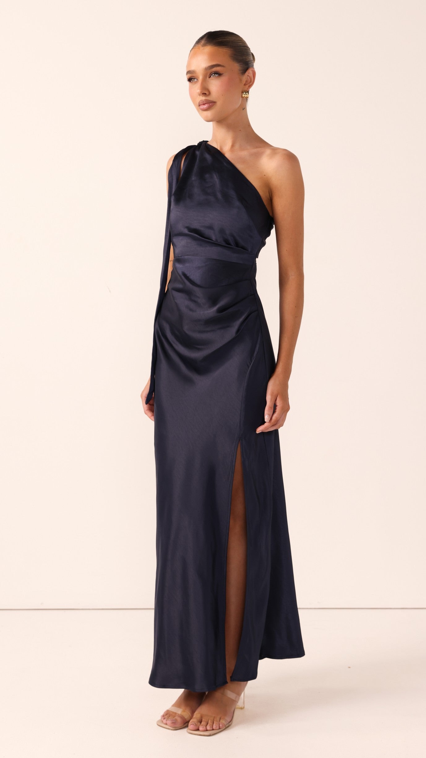 Halle One Shoulder Maxi Dress - Navy