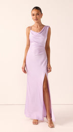 Iris Asymmetrical Maxi Dress - Lilac