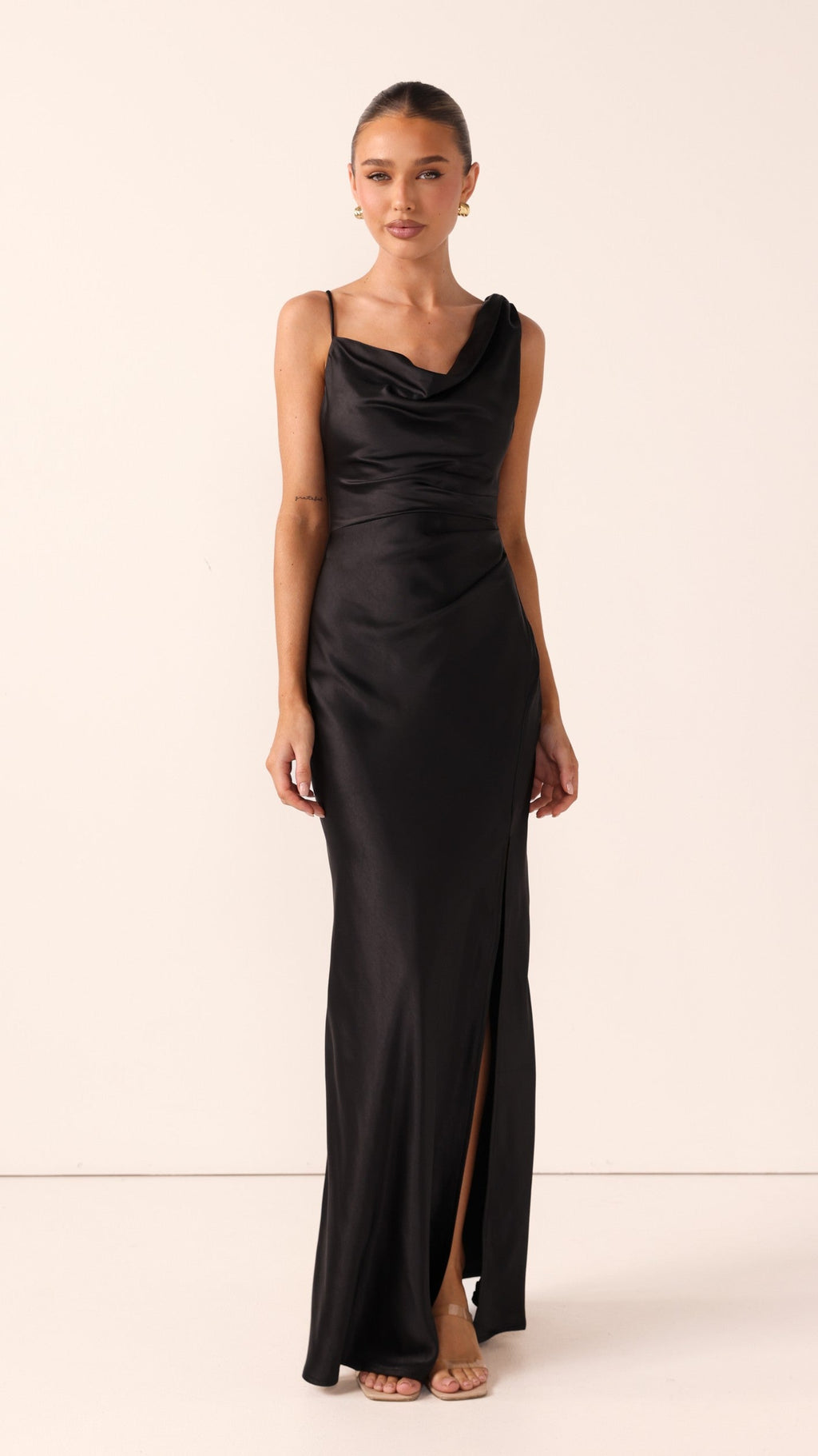 Iris Asymmetrical Maxi Dress - Black