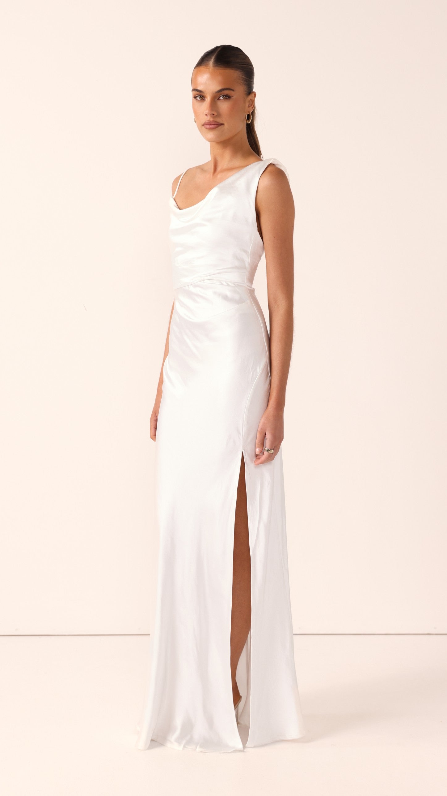 Iris Asymmetrical Maxi Dress - Ivory
