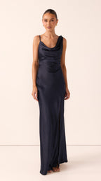Iris Asymmetrical Maxi Dress - Navy