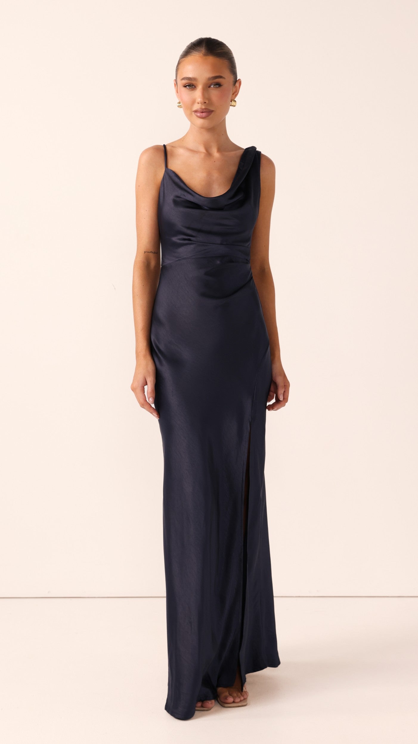 Iris Asymmetrical Maxi Dress - Navy