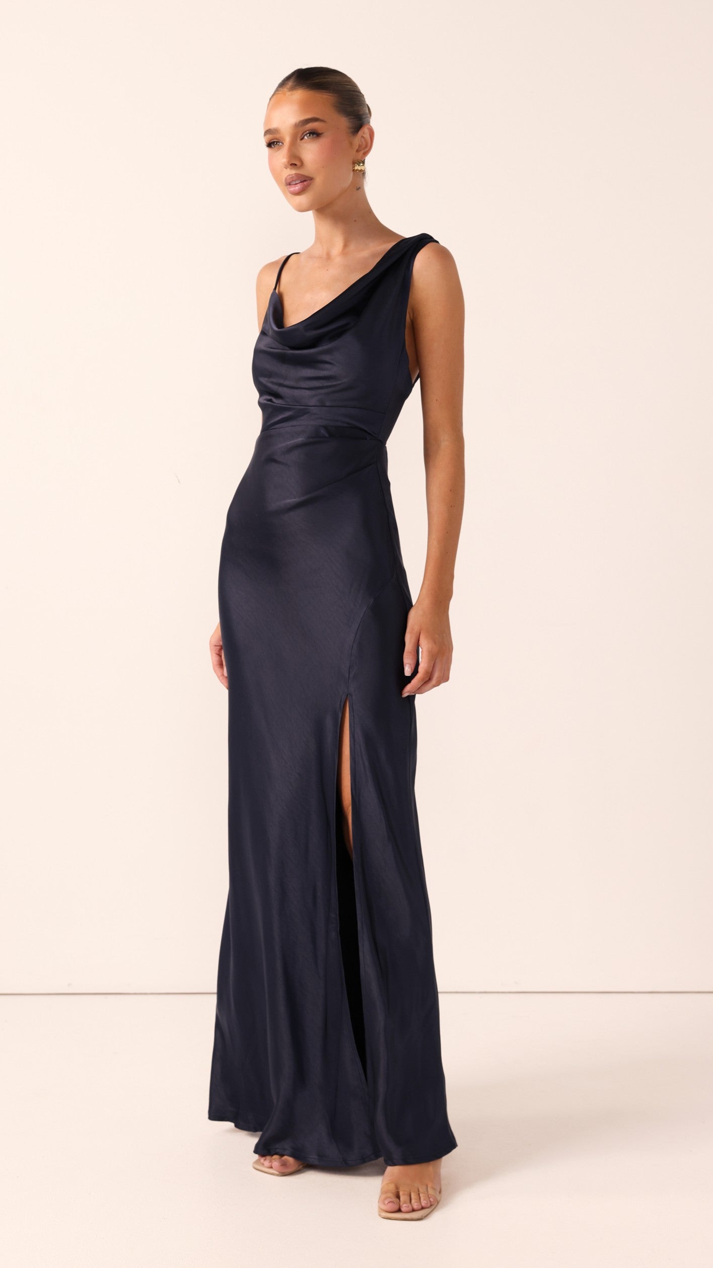 Iris Asymmetrical Maxi Dress - Navy