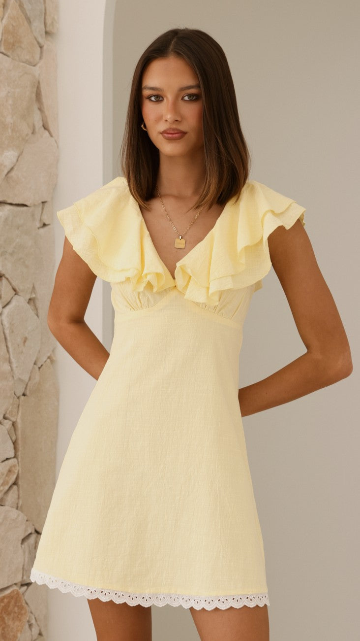Hattie Mini Dress - Yellow