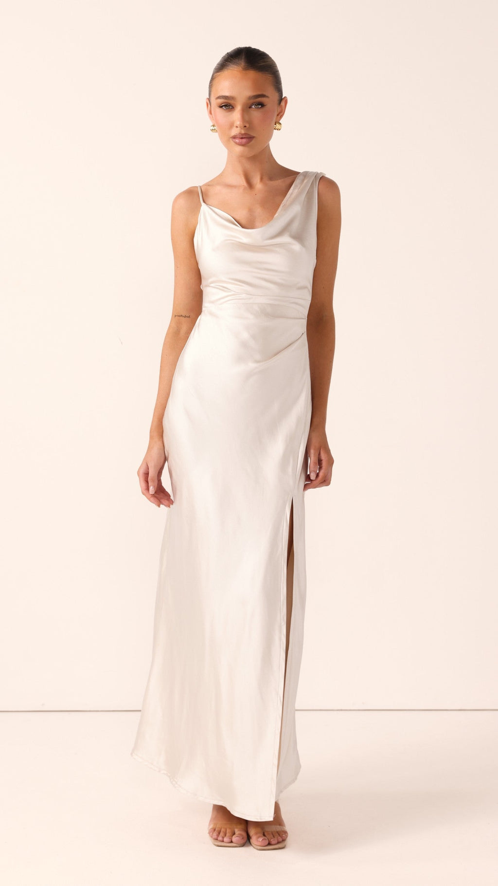 Iris Asymmetrical Maxi Dress - Champagne
