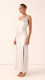 Iris Asymmetrical Maxi Dress - Champagne
