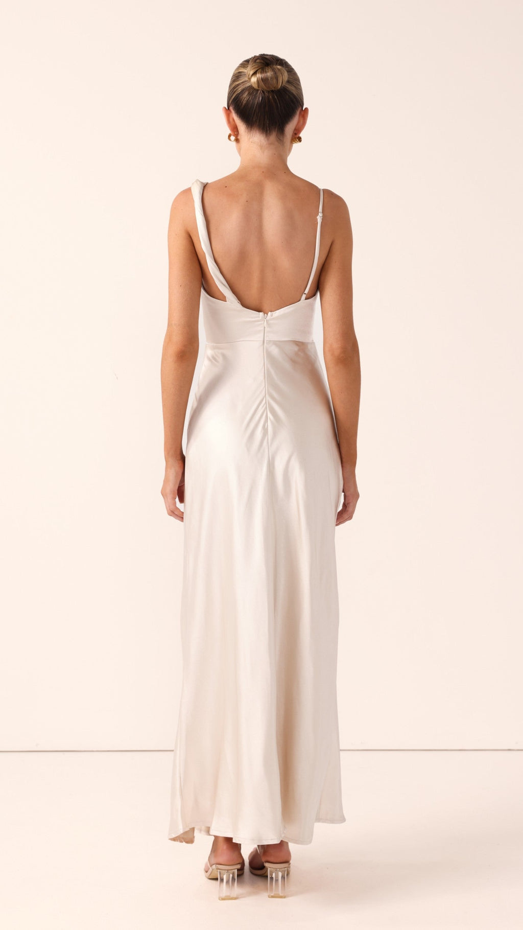Iris Asymmetrical Maxi Dress - Champagne