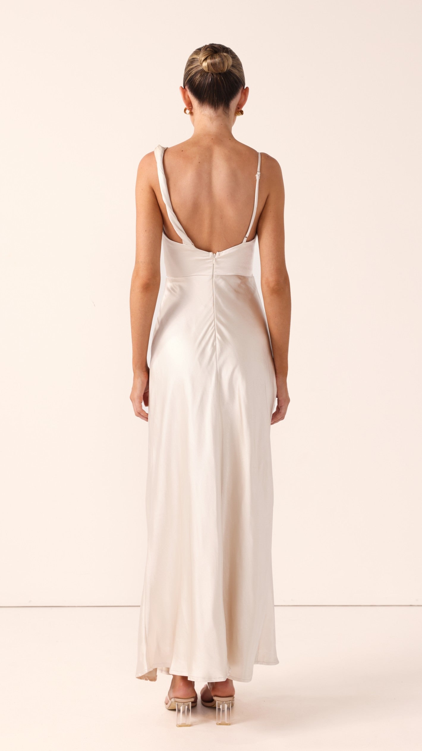 Iris Asymmetrical Maxi Dress - Champagne