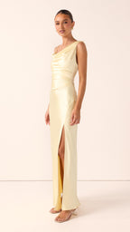 Iris Asymmetrical Maxi Dress - Yellow