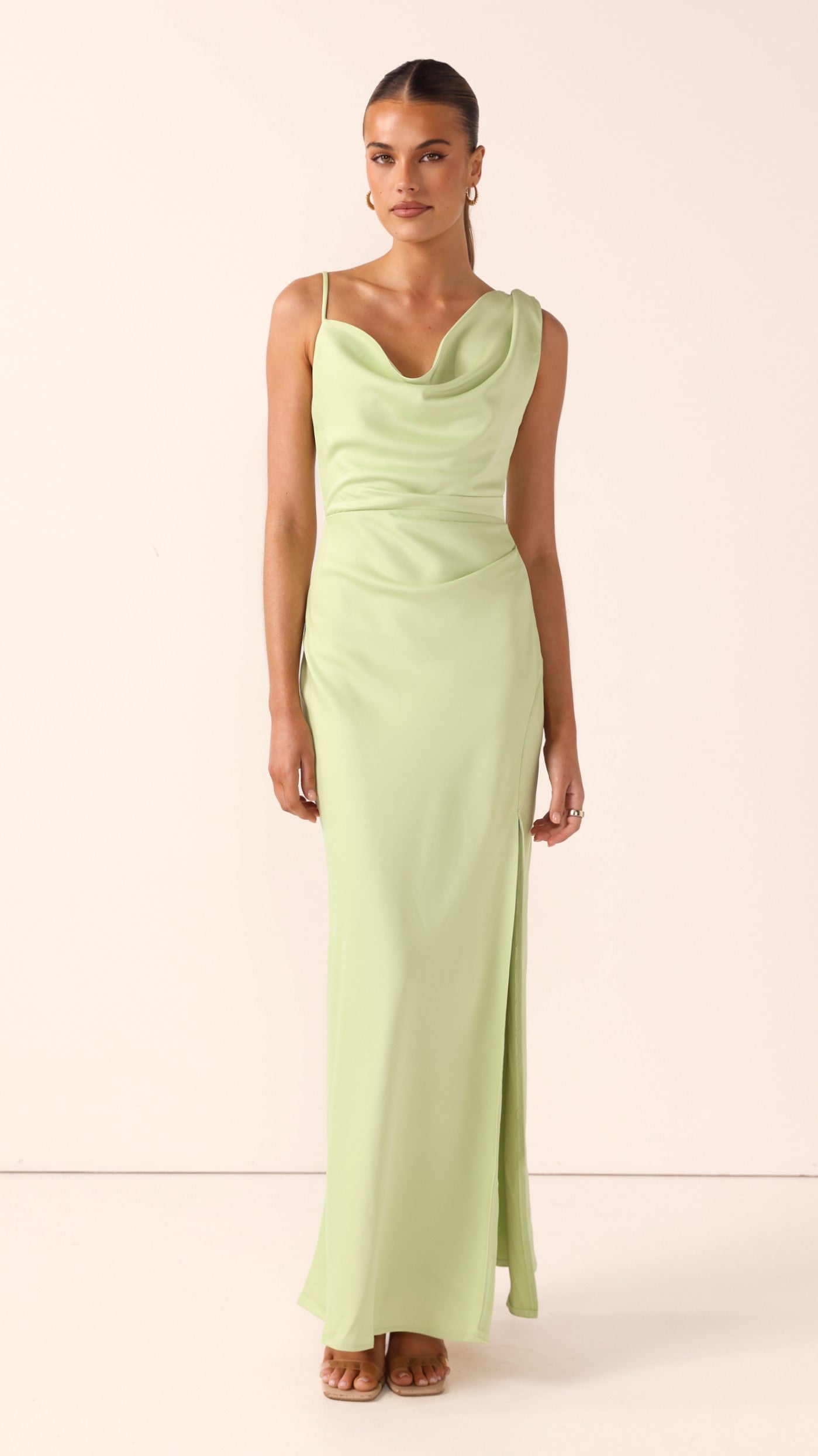 Iris Asymmetrical Maxi Dress - Key Lime