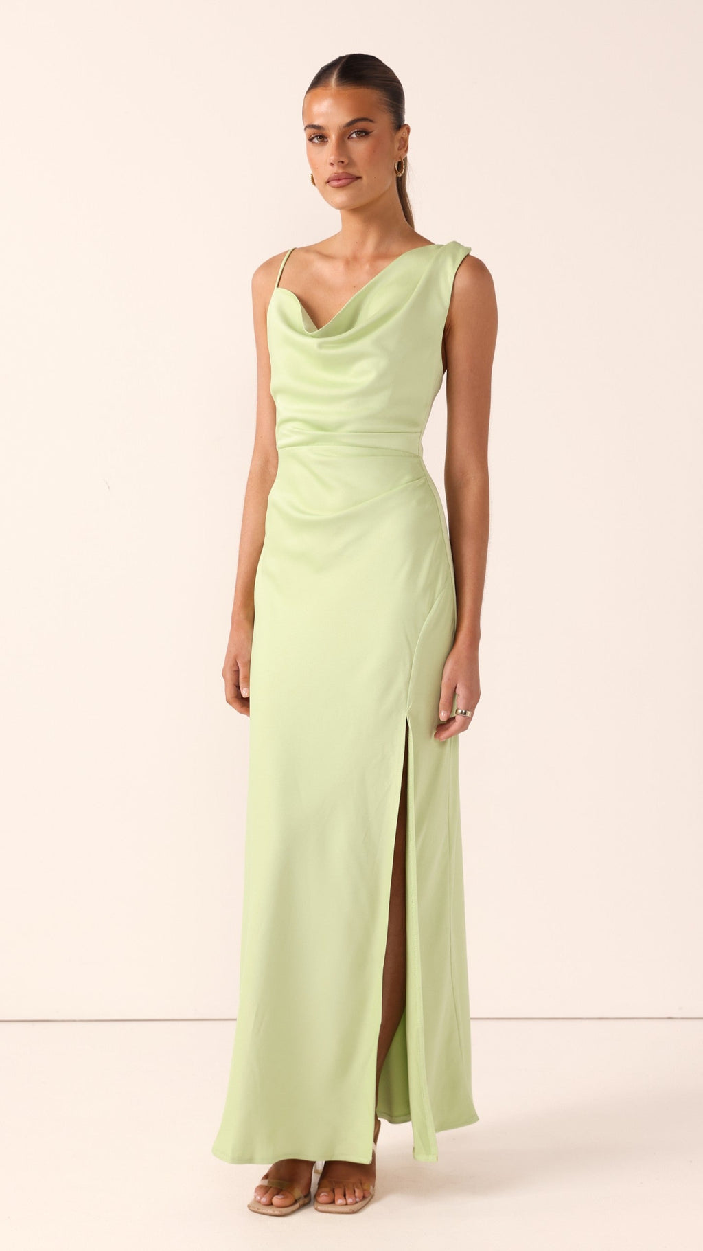 Iris Asymmetrical Maxi Dress - Key Lime