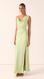 Iris Asymmetrical Maxi Dress - Key Lime