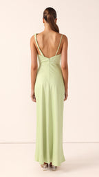 Iris Asymmetrical Maxi Dress - Key Lime