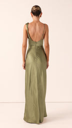 Iris Asymmetrical Maxi Dress - Olive