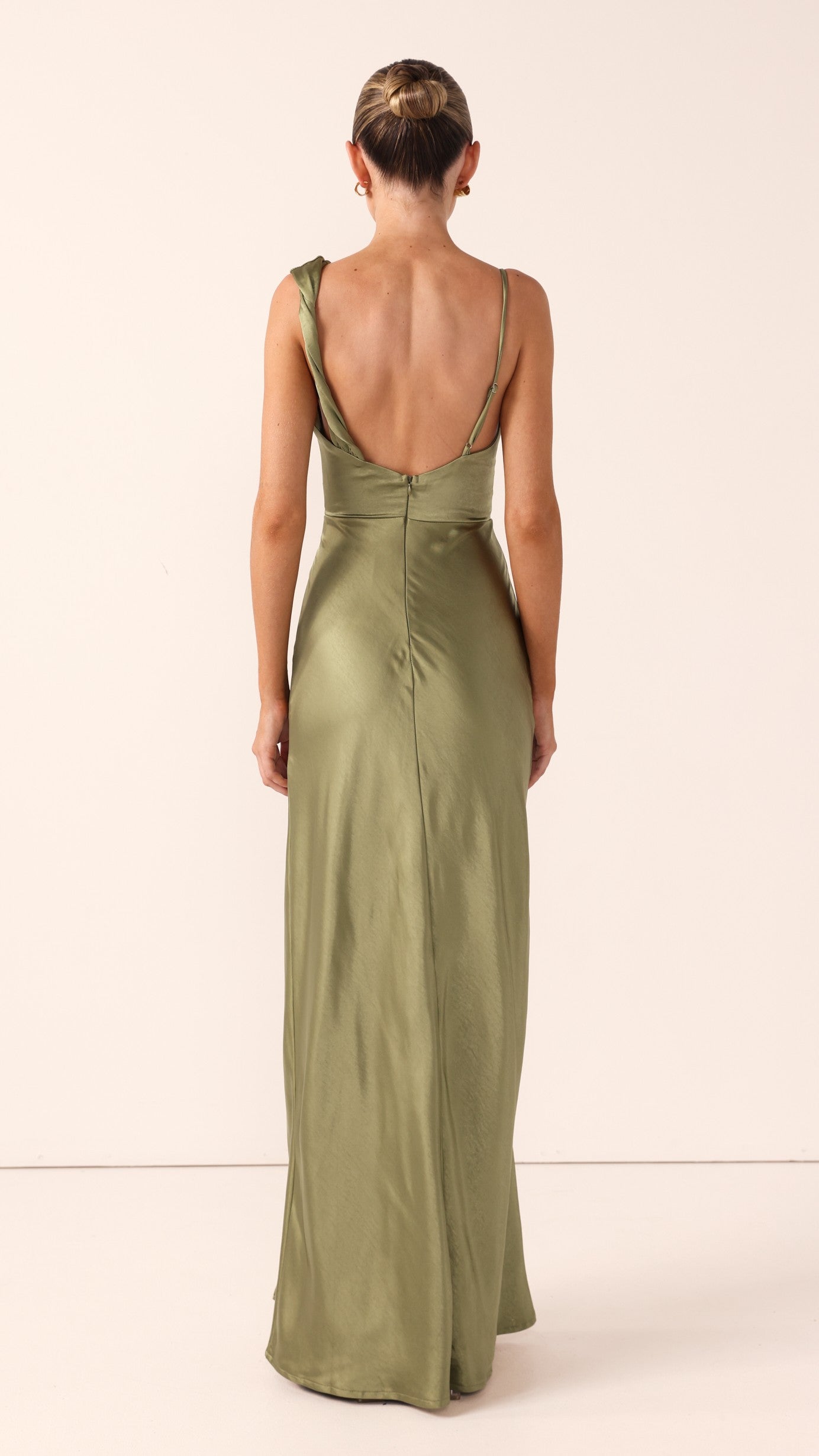 Iris Asymmetrical Maxi Dress - Olive