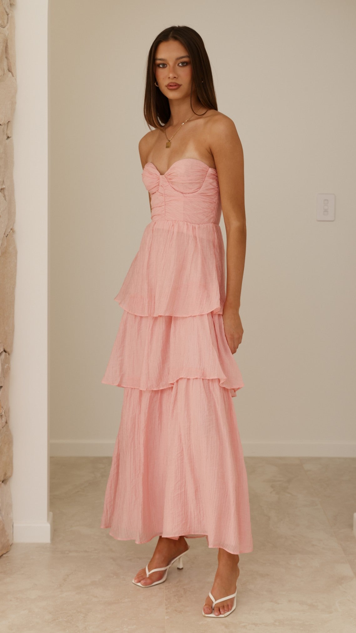 Florence Strapless Maxi Dress - Pink