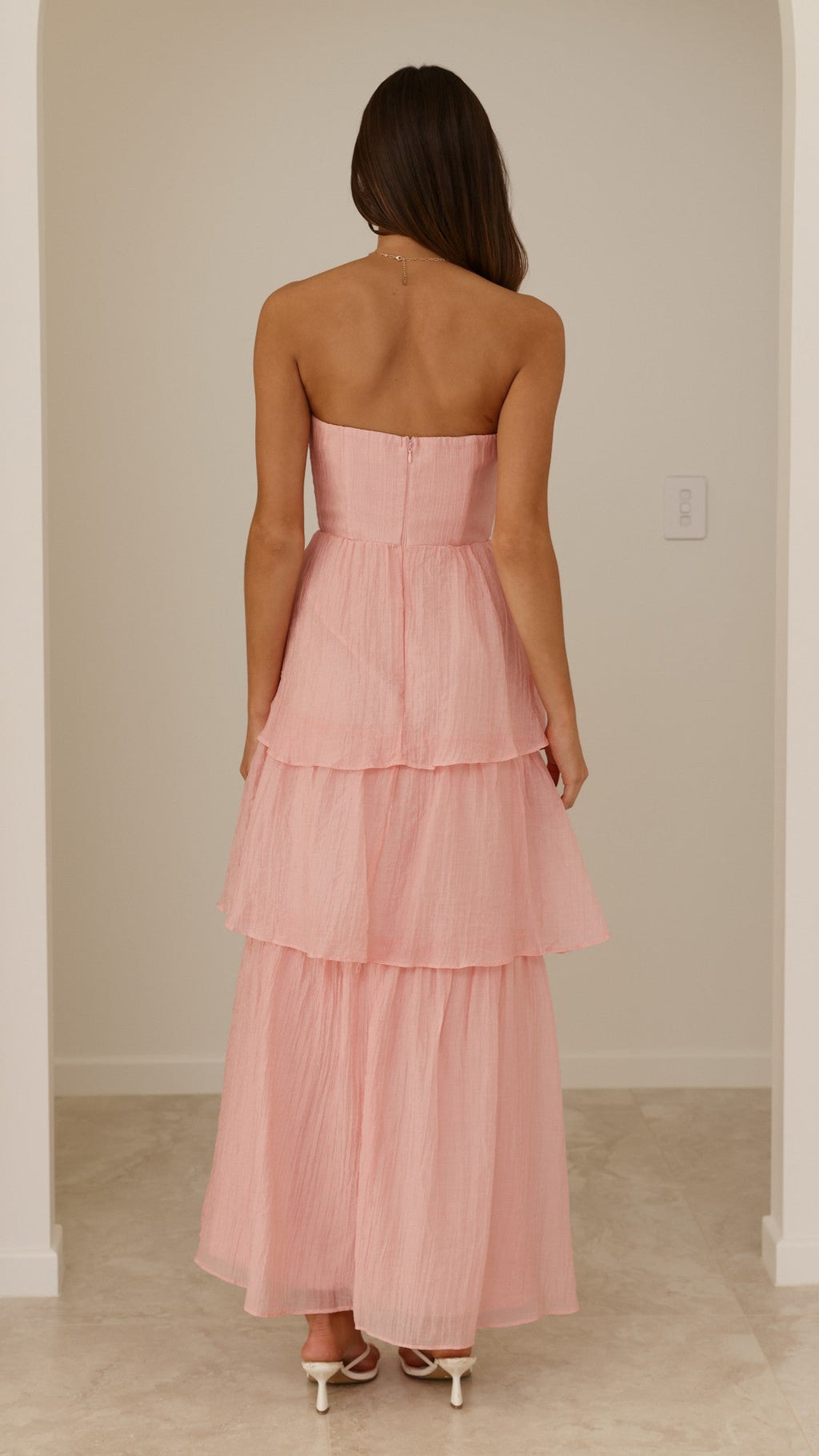 Florence Strapless Maxi Dress - Pink