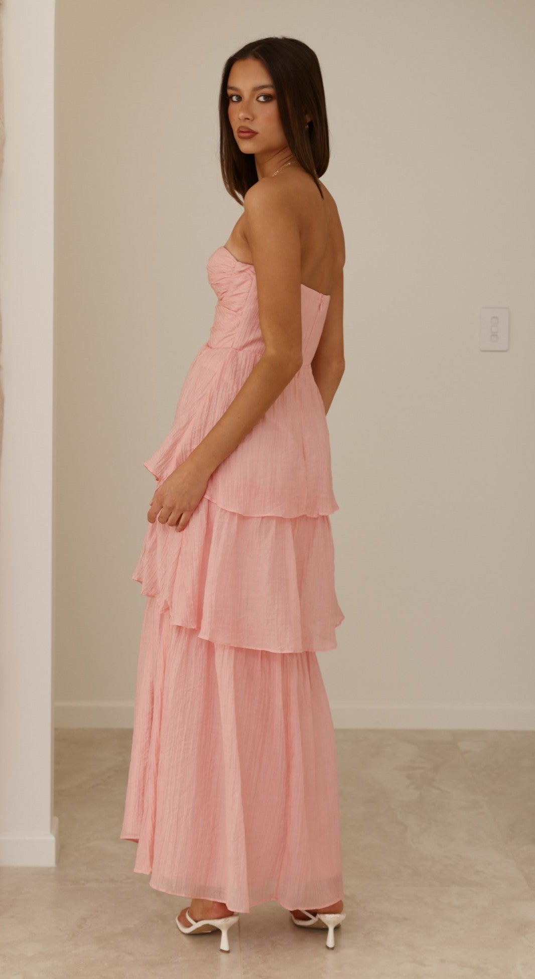 Florence Strapless Maxi Dress - Pink