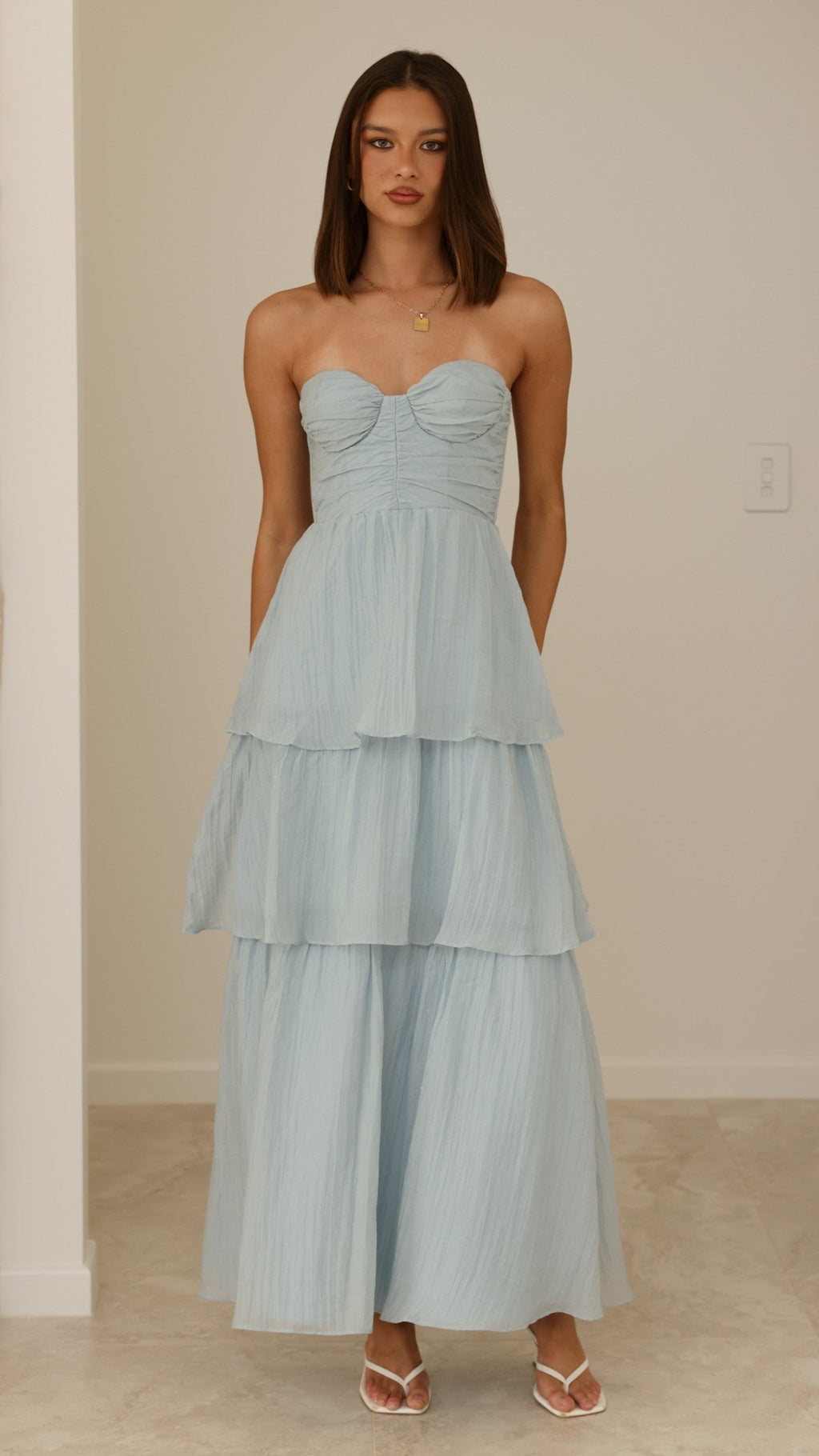 Florence Strapless Maxi Dress - Blue