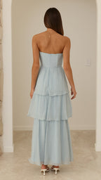 Florence Strapless Maxi Dress - Blue