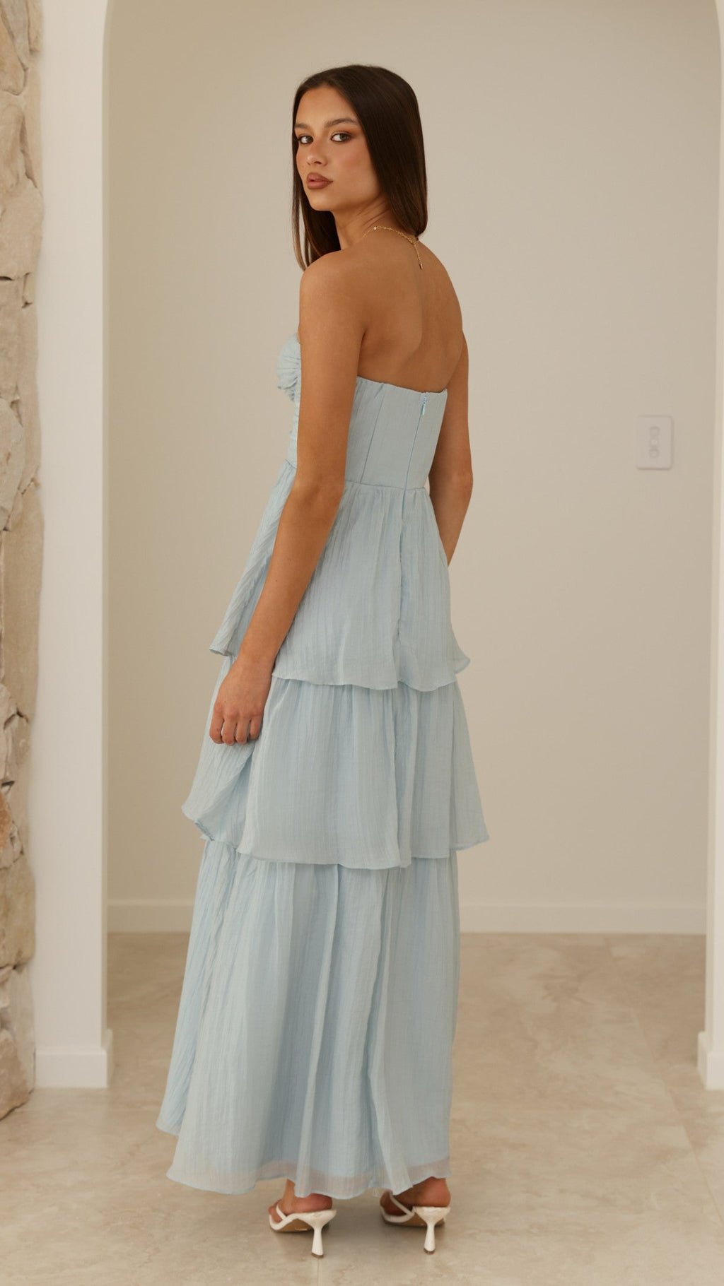 Florence Strapless Maxi Dress - Blue