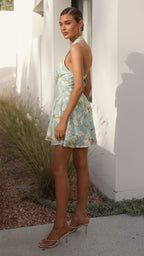 Cerilla Mini Dress - Blue Floral