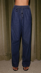 Zenia Denim Pants - Dark Blue