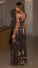 Maeve Sheer Maxi Dress - Cocoa Ochre