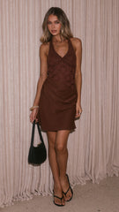 Samira Mini Dress - Brown