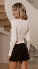 Lucy Sheer Long Sleeve Top - Ivory