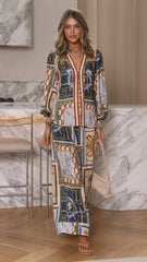 Zayva Button Up Shirt - Romy Print