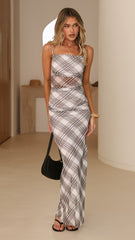 Loralei Maxi Dress -  Grey Plaid