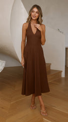 Chandler Midi Dress - Chocolate