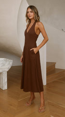 Chandler Midi Dress - Chocolate
